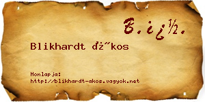 Blikhardt Ákos névjegykártya