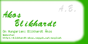 akos blikhardt business card