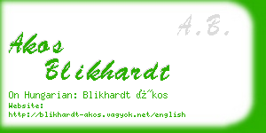 akos blikhardt business card